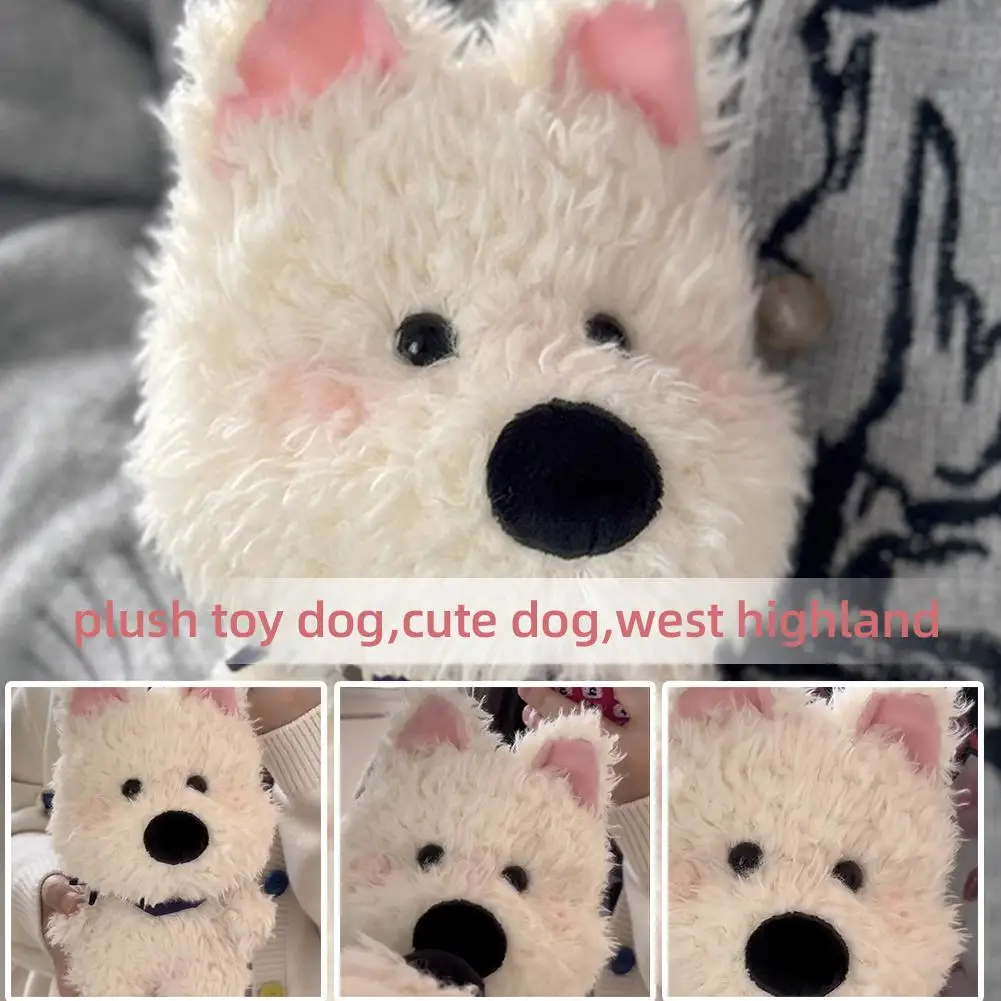 Jouet en peluche moelleux pour enfants, White West Highland, peluche douce pour chiot, animal en peluche, cadeau pour bébé, F0q6