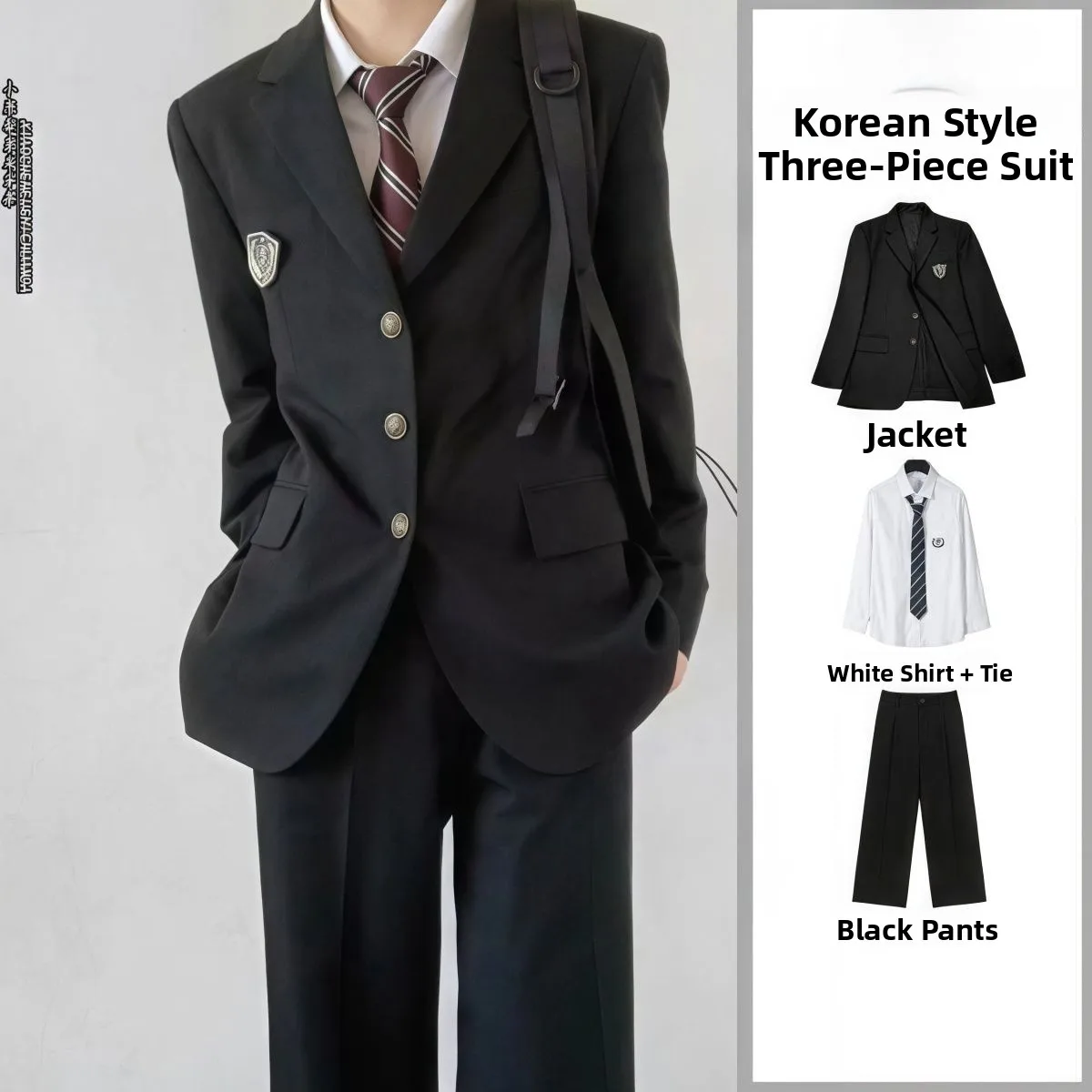 

Casual College Sle Japanese DK orm Class Jaet Suit Set Men's Faionable Haome All-inclusive Western Suit Coat