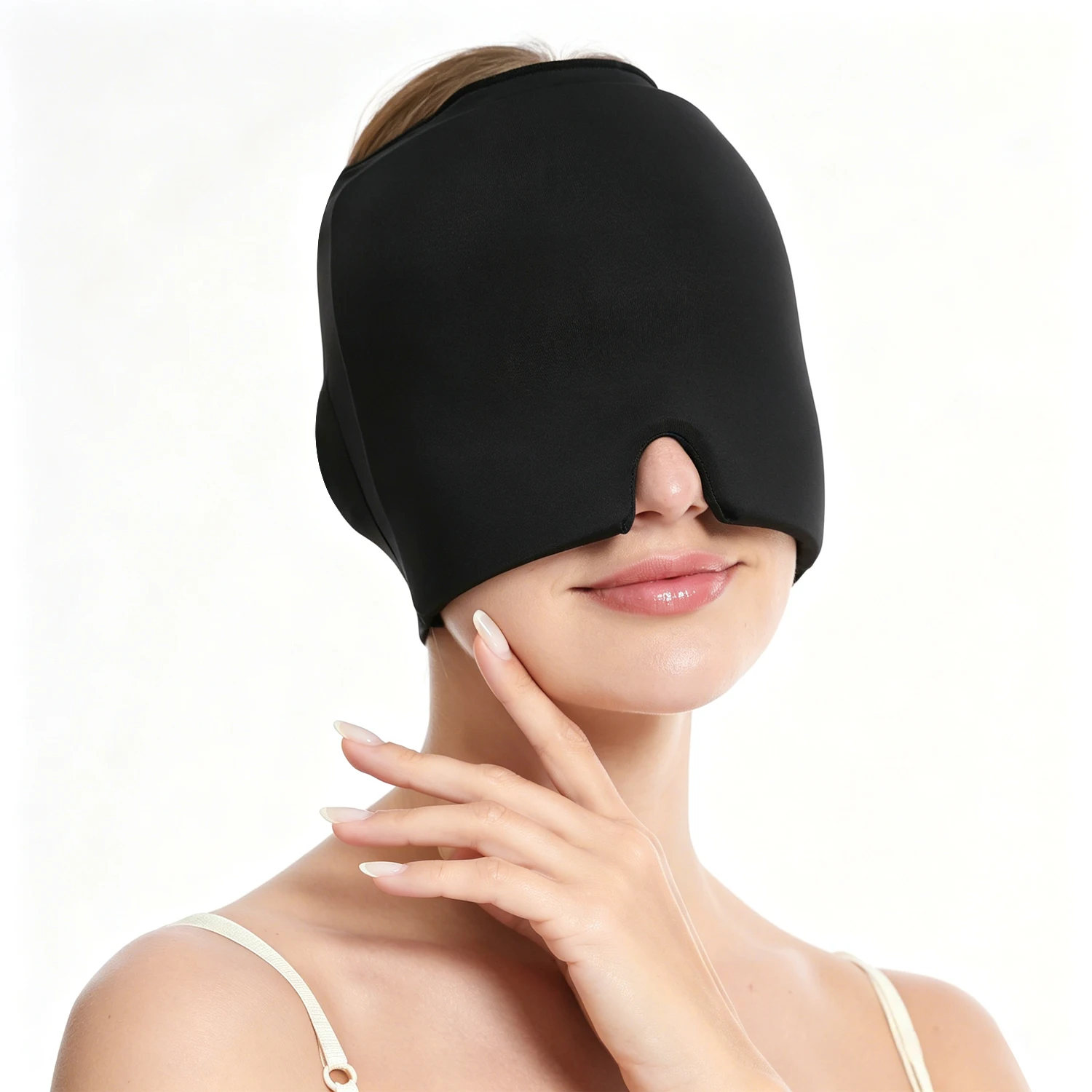 2026 Custom Logo Migraine Cap Ice Pack Eye Mask Cool Gel Hot Cold Therapy Ice Head Wrap Soothing Headache Migraine Relief Cap