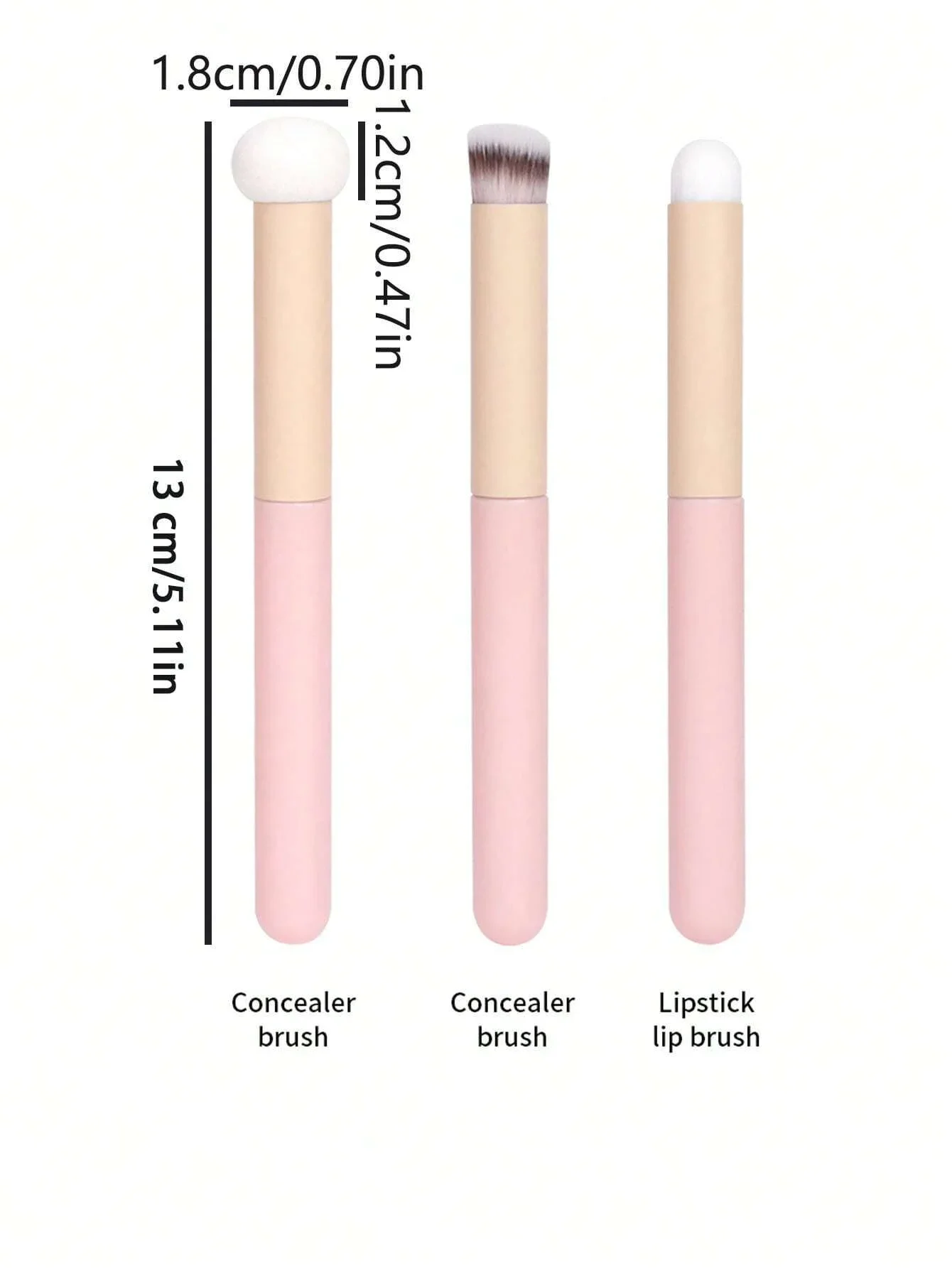 3pcs Multifunctional Makeup Lip Brush Concealer Brush Lipsticks Lip Smudging Concealer Cosmetic Soft Wet Dry Use Facial Tools