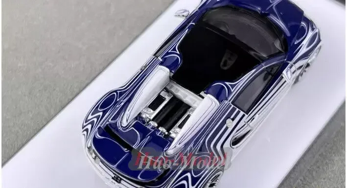 LJM 1/64 لـ Bugatti Veyron Limit نموذج سيارة سبيكة دييكاست محاكاة لعب الأولاد هدايا عيد ميلاد هواية عرض الحلي الأزرق/الأحمر