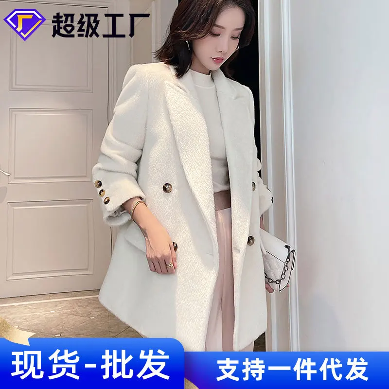 

Suli Cashmere Jacket Women's Short Alpaca Wool Suit Woolen Jacket New Style