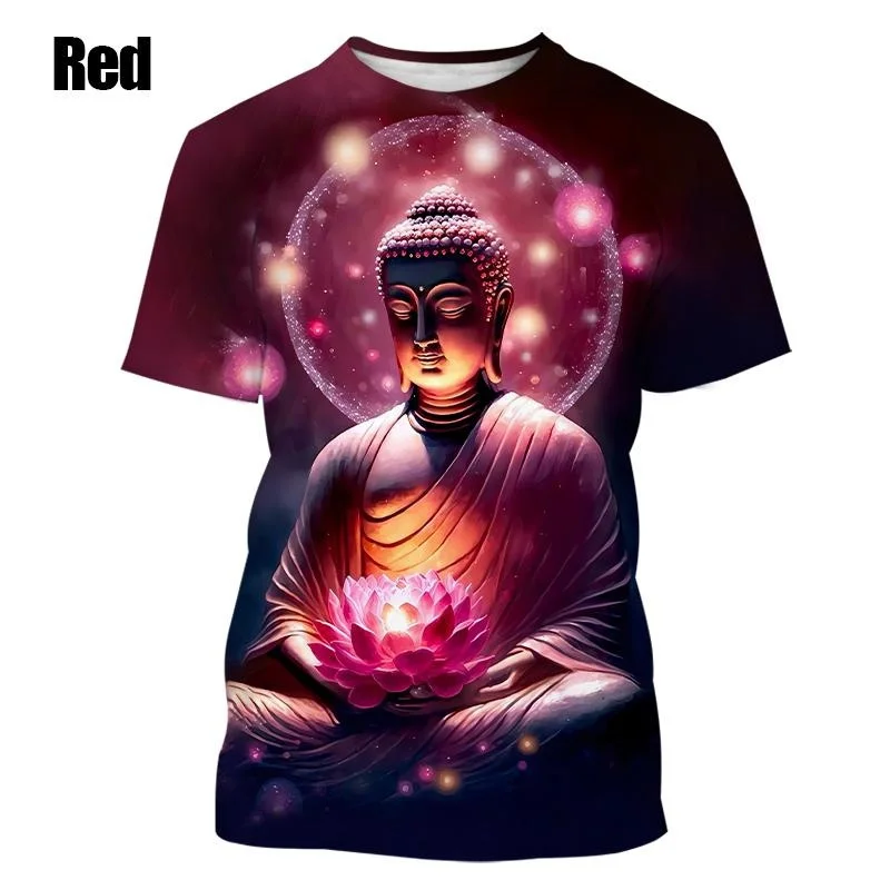 

3D Buddha Shakyamuni Printing T Shirt For Men Round Neck Short Sleeve Kid Cool Buddhist Faith Tops T Shirts Harajuku Clothes Tee