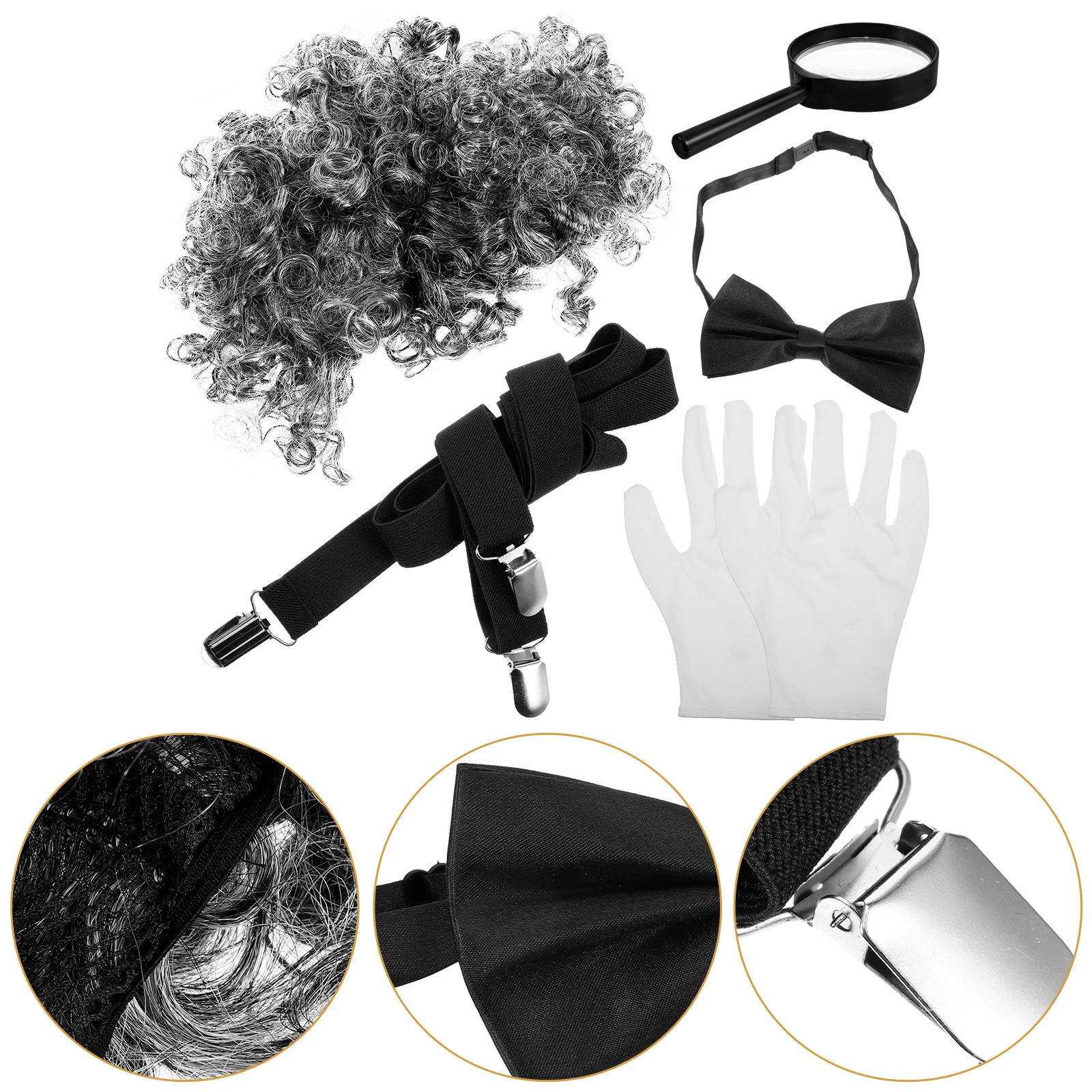 

1 комплект, костюм бакалавра, перчатки профессора, галстук-бабочка, увеличительное стекло, вечерние аксессуары для косплея для мужчин и женщин