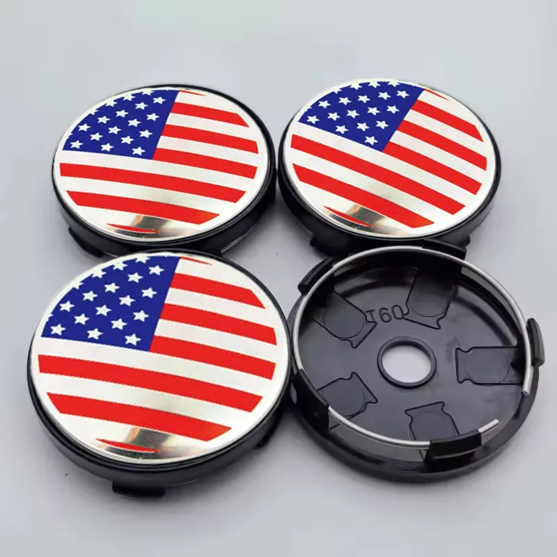 4 قطعة 56/60 مللي متر العالمي الولايات المتحدة الأمريكية العلم الأمريكي عجلة السيارة مركز قبعات حافة Hubcap عجلات غطاء محور ملصق استبدال الملحقات