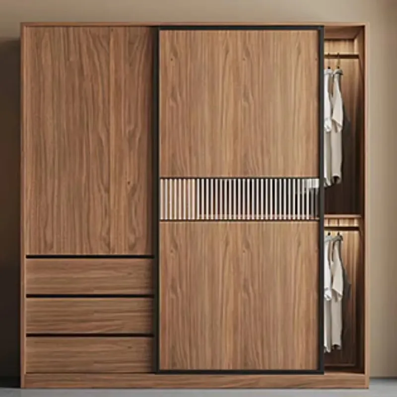 Storage Sliding Doors Wardrobes Design Elegant Wooden Living Room Wardrobe Storage Luxury Set Armadio Guardaroba Furniture Home