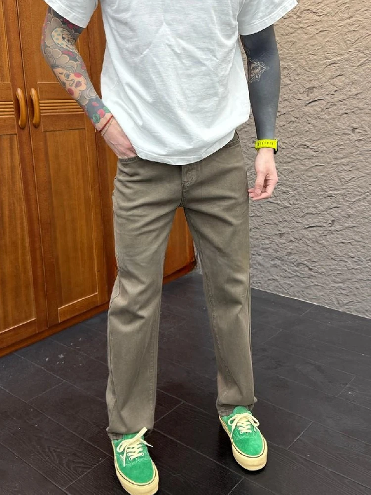 

Высококачественные модные повседневные мужские джинсы прямого кроя, свободные, классические, для осеннего сезона, удобные на каждый день, прямой силуэт