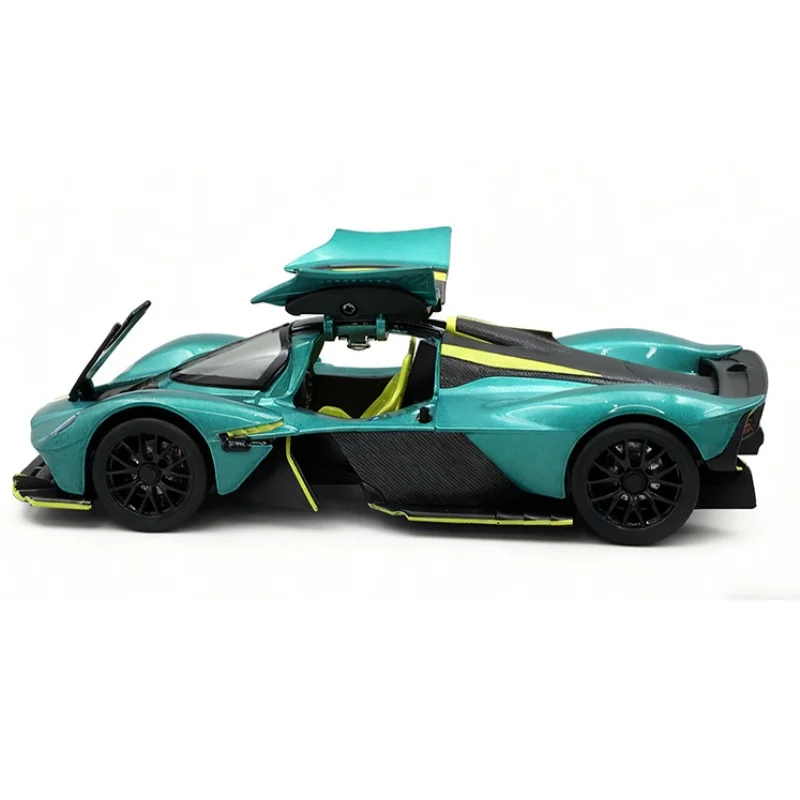 1/23 aston martin valkyrie liga modelo de carro esportivo diecast metal super veículo de corrida modelo de carro som e luz crianças brinquedo presente