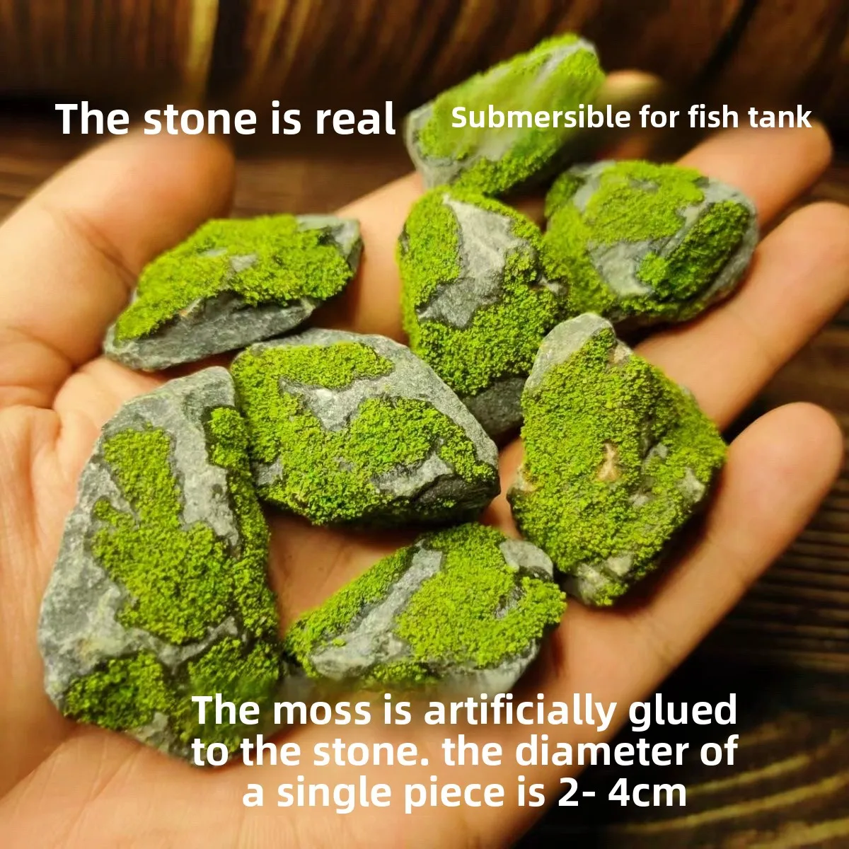Simulated Moss Stone Natural Green Algae Rock Micro Landscape Reptile Pet Bonsai Aquarium Decoration