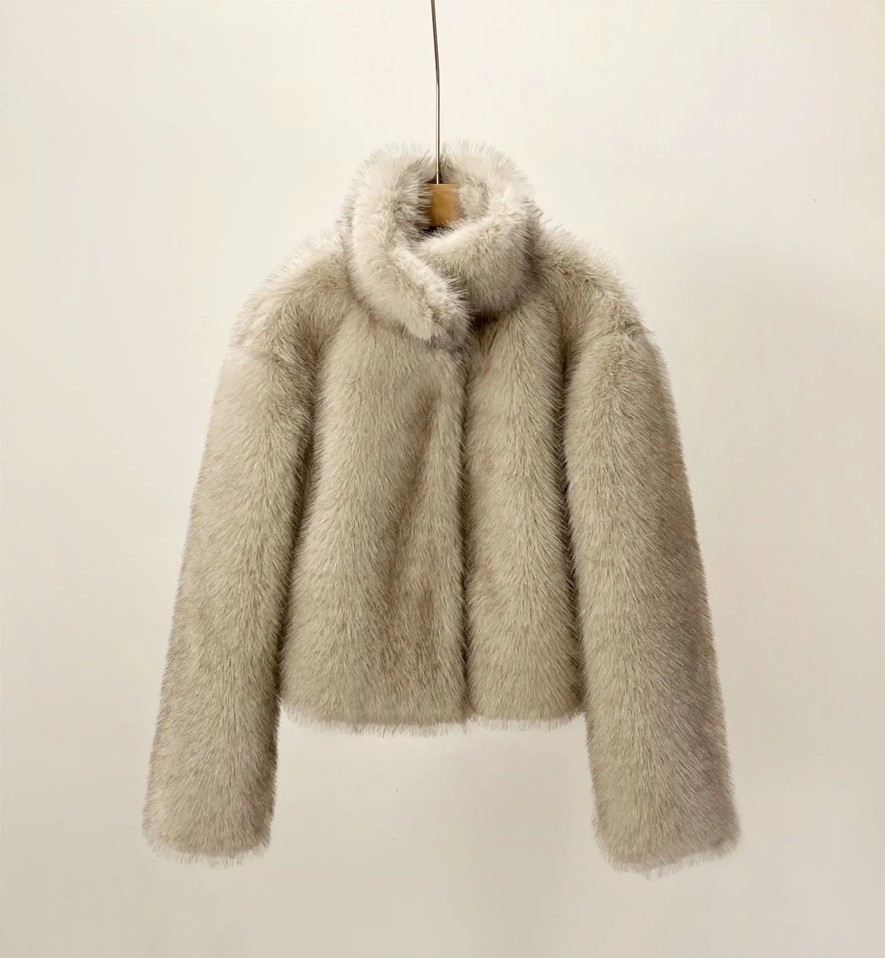 Faux Fur Coats Women Jackets Furry Short Coat Gradient Thick Warm Y2k Streetwear Elegant Open Stitch Outerwear Autumn Winter