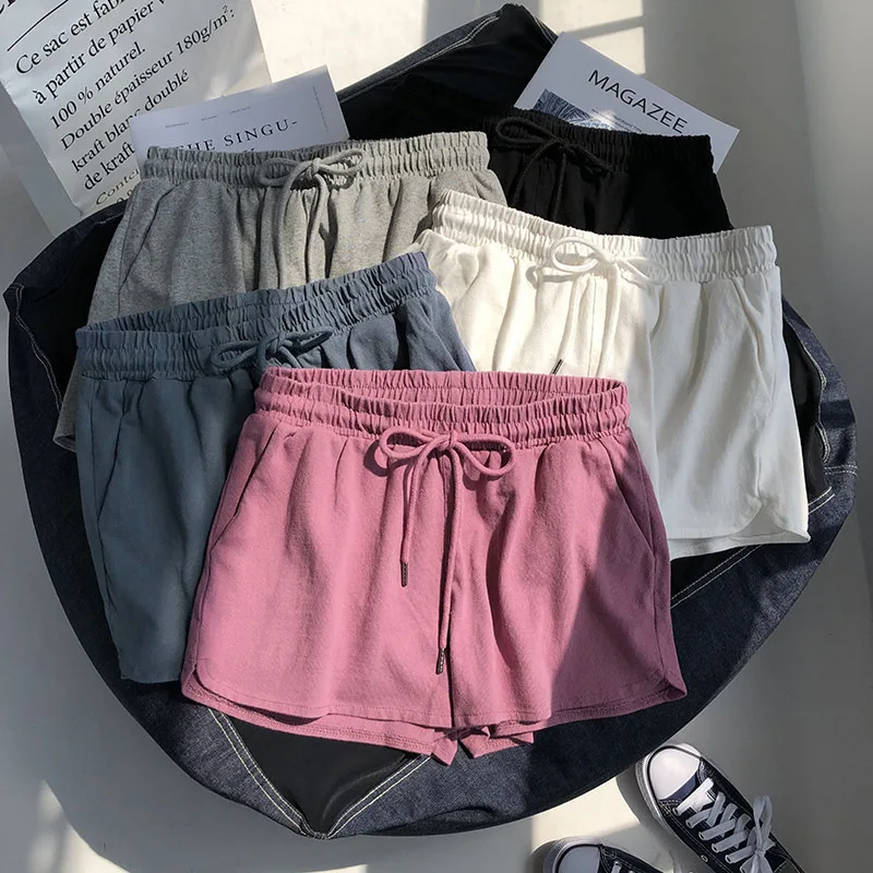 Shorts esportivos femininos de cintura alta, versátil, verão, casual, emagrecimento, solto, confortável e respirável