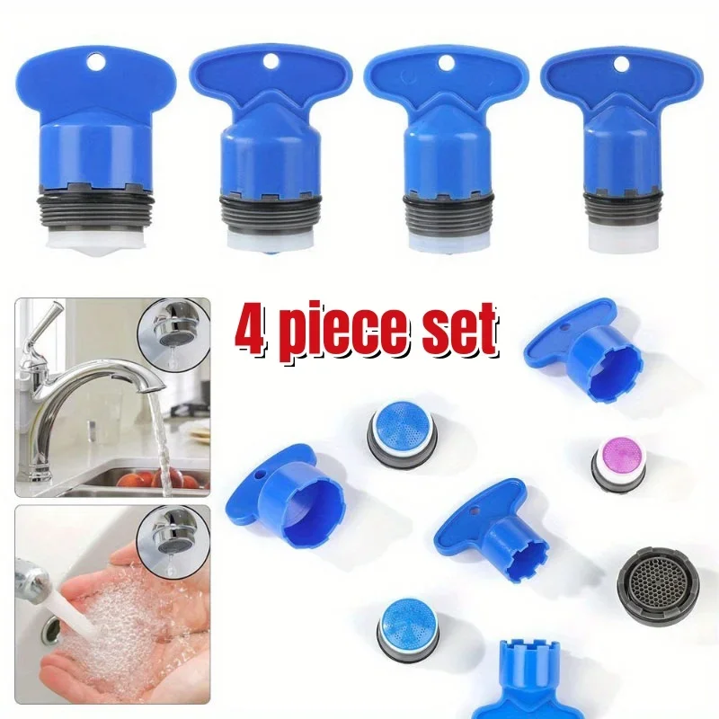 16.5-24mm 4 set Male Thread Water Saving Tap Built-in aerator Faucet Bubble Kitchen Basin Bathroom Faucet Accessories Wrench