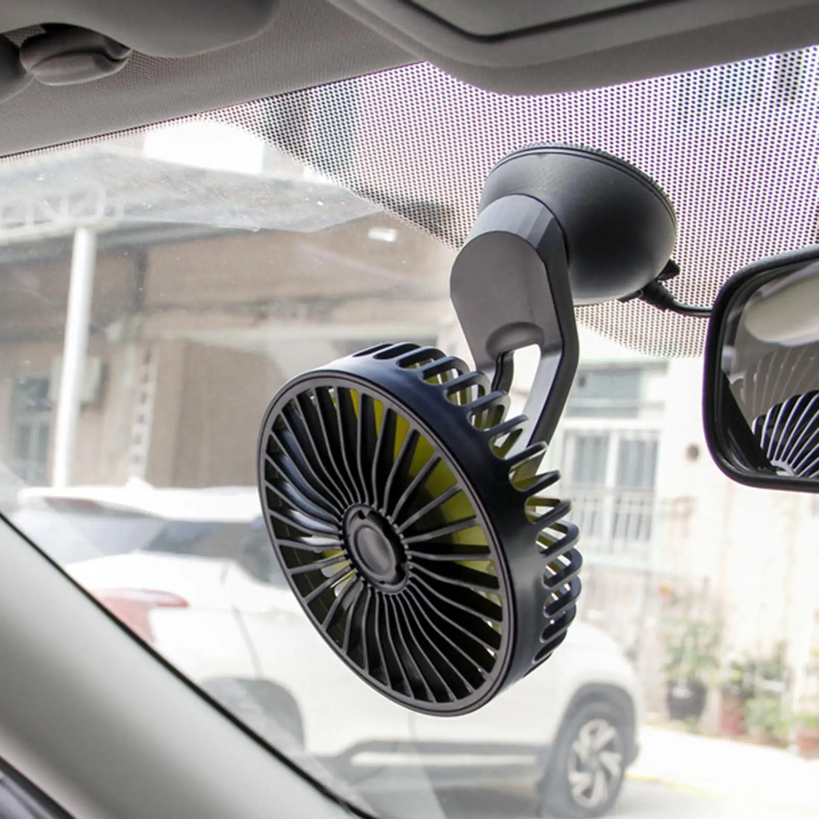 Suction Cup USB Fan for Car Dashboard Portable Air Cooling Fan with Fragrance Tablet for Auto