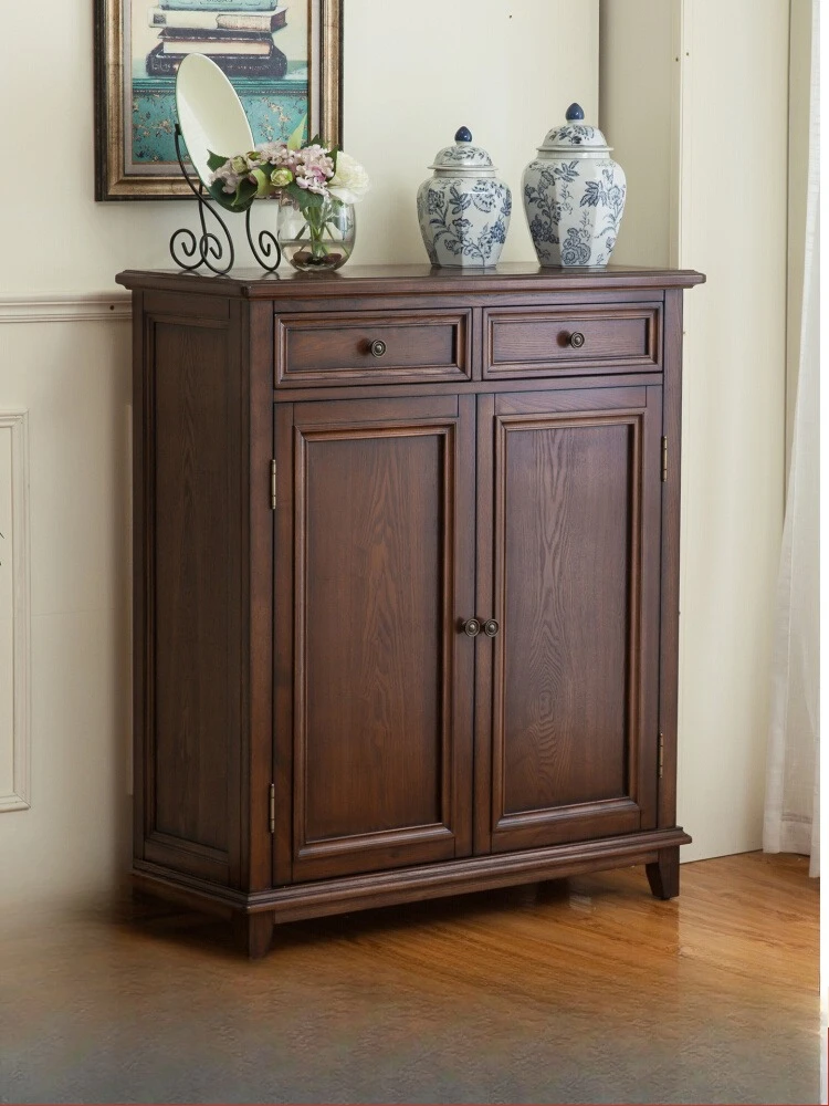 

American shoe cabinet simple wood home door shoe cabinet