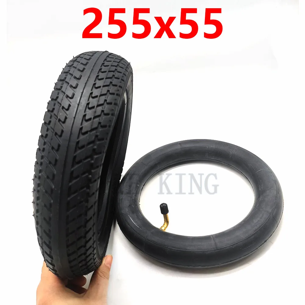 255x55 Inner and Outer Tyre for Children\'s Tricycle Baby Carriage Parts 10 Inch Inflatable Wheel Tire