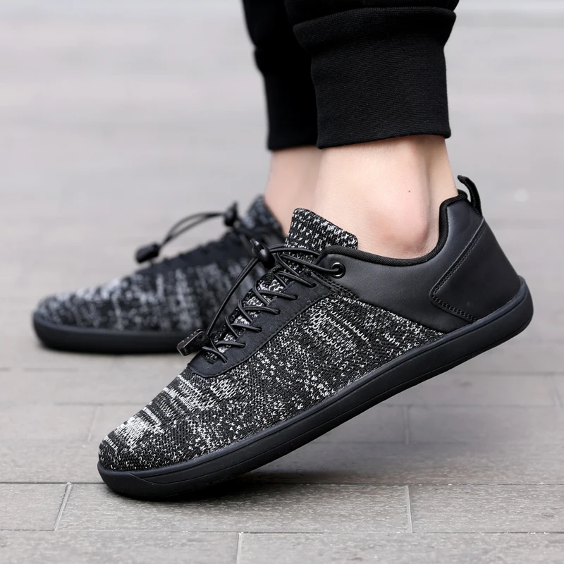 

Men's Breathable Fitness Cross-Training Shoes Wide Toe Casual Sports Shoes Women Knitted Mesh Walking Flats Lightweight Trainers