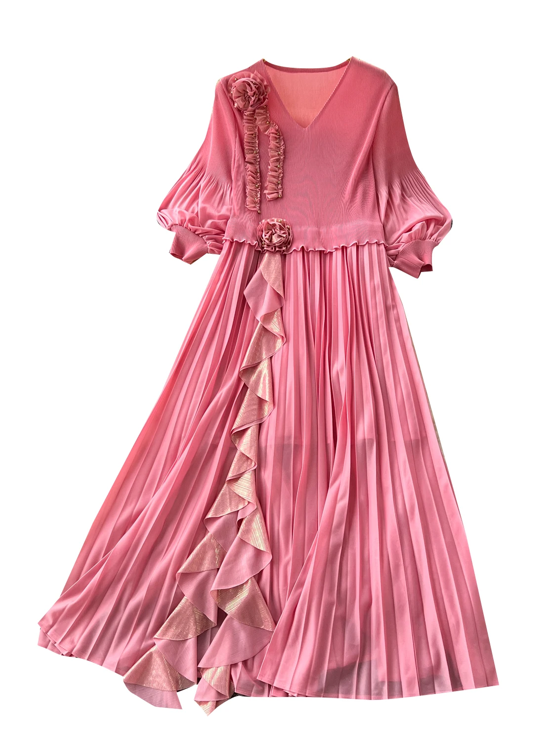 Ele Loose Long Dr Donna Stagione autunnale Orlo in pizzo di legno Vita alta Gonna a trapezio Coreano Sle Pendolarismo Dr