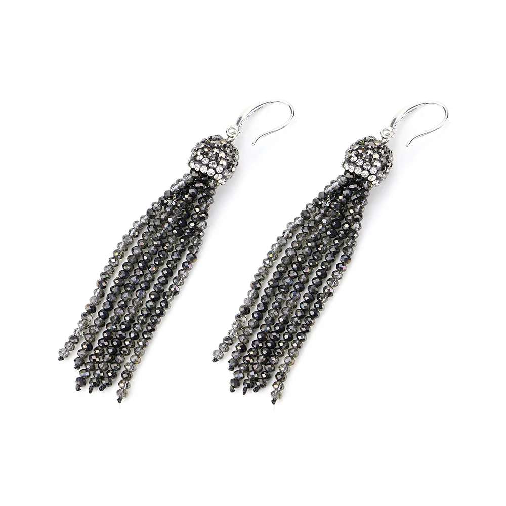 INKDEW Trendy Tassel Earrings Drop Earrings Long Earrings Multicolor Handmade Strand Crystal Earrings for Women Gift EA001