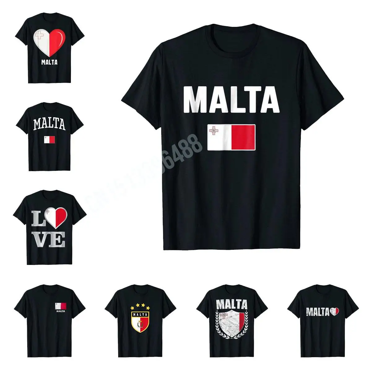 More Design Loving The Malta Home Country Flag Maltese Pride T-Shirt For Men Women T Shirt Tops Cotton Tees