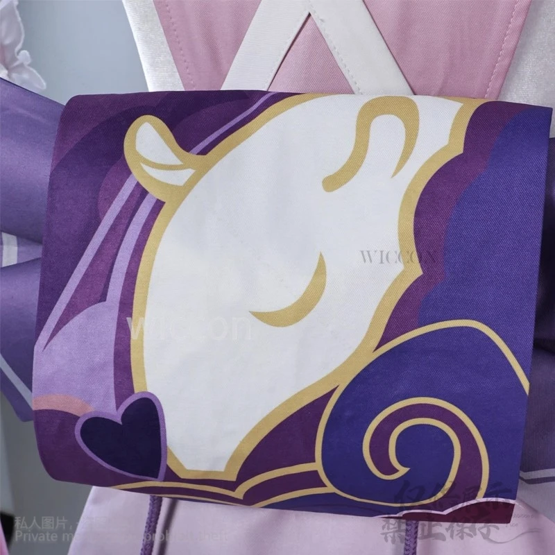 Yumemiruki Mizuki تأثيري أنيمي لعبة Genshin تأثير زي الوردي الأرجواني فستان لوليتا الباروكات لجميع القديسين عيد الميلاد كوس مخصص