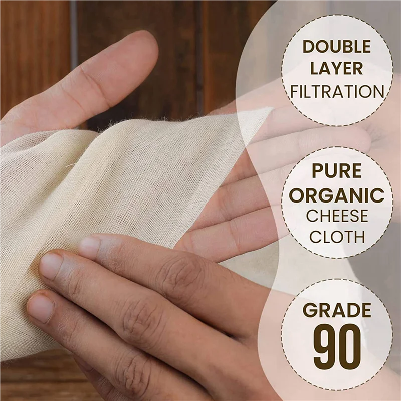 

ABWP-Muslin Cloths For Cooking, Pack Of 20 (50X50CM), Unbleached, Cotton Reusable And Washable Cheese Cloths For Straining