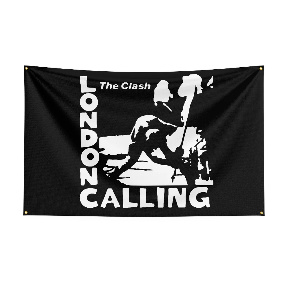 3x5 قدم T-The-C-ClashS الفرقة العلم البوليستر الطباعة الرقمية راية للمرآب جدار الفن خارج الباب الديكور مع الحلقات النحاسية