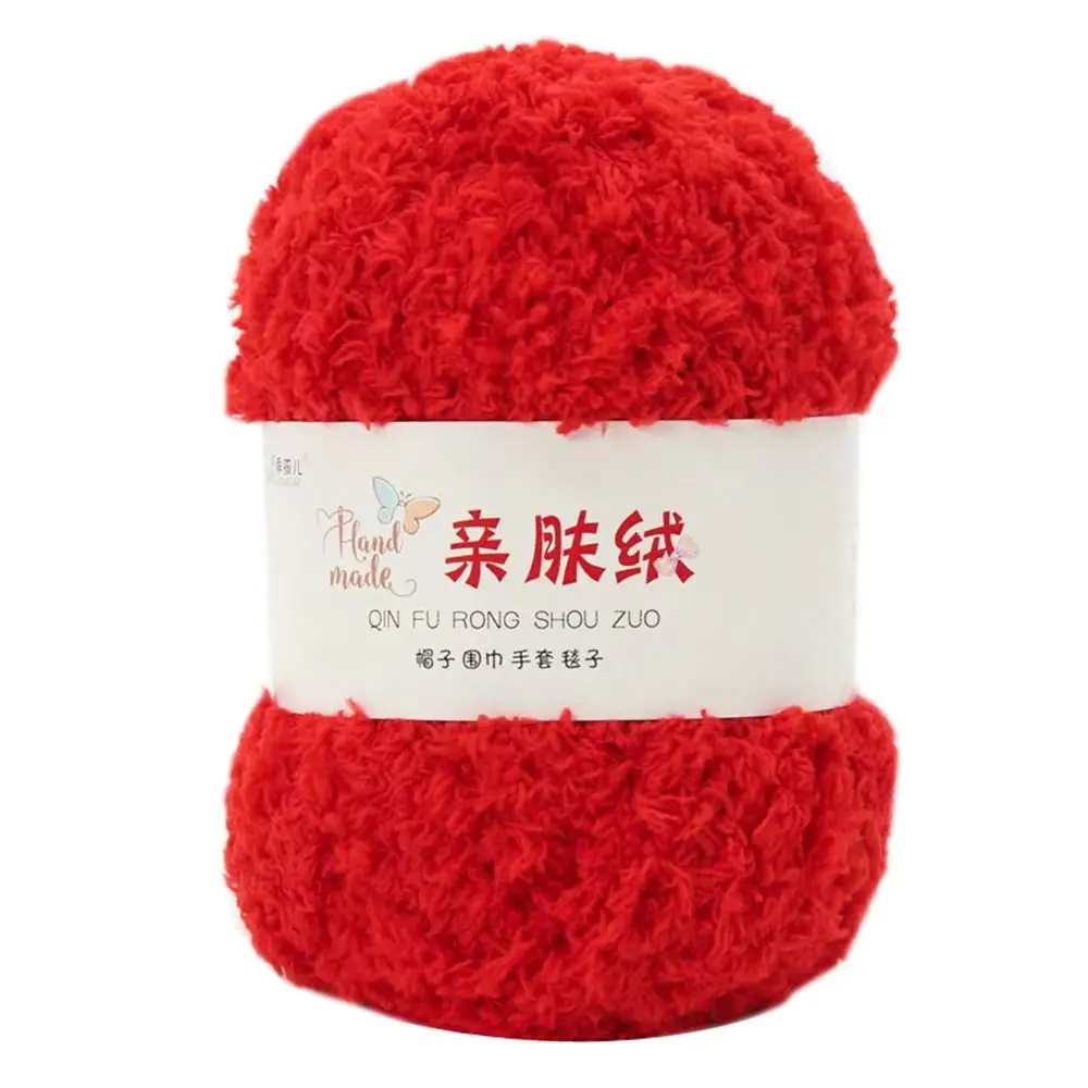 Fil à tricoter et à crocheter doux et épais 50g/balle, laine duveteuse, velours corail pour écharpes, pulls et serviettes