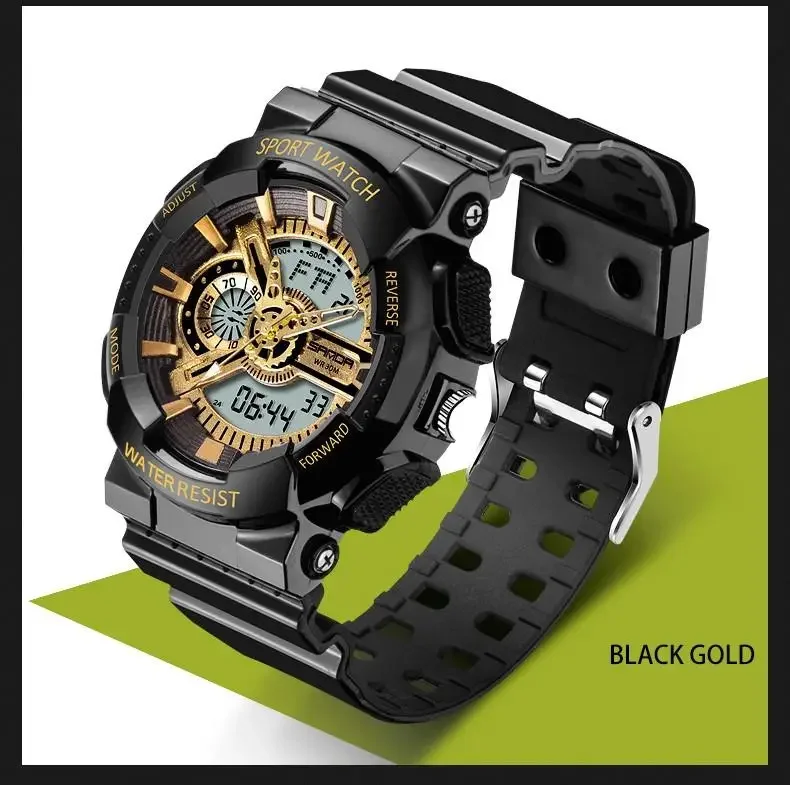 

New Fashion Sanda Men's Brand Sports Watch G Style Shock Military Army Men Camouflage Luxury Strap Waterproof Led Digital Quartz