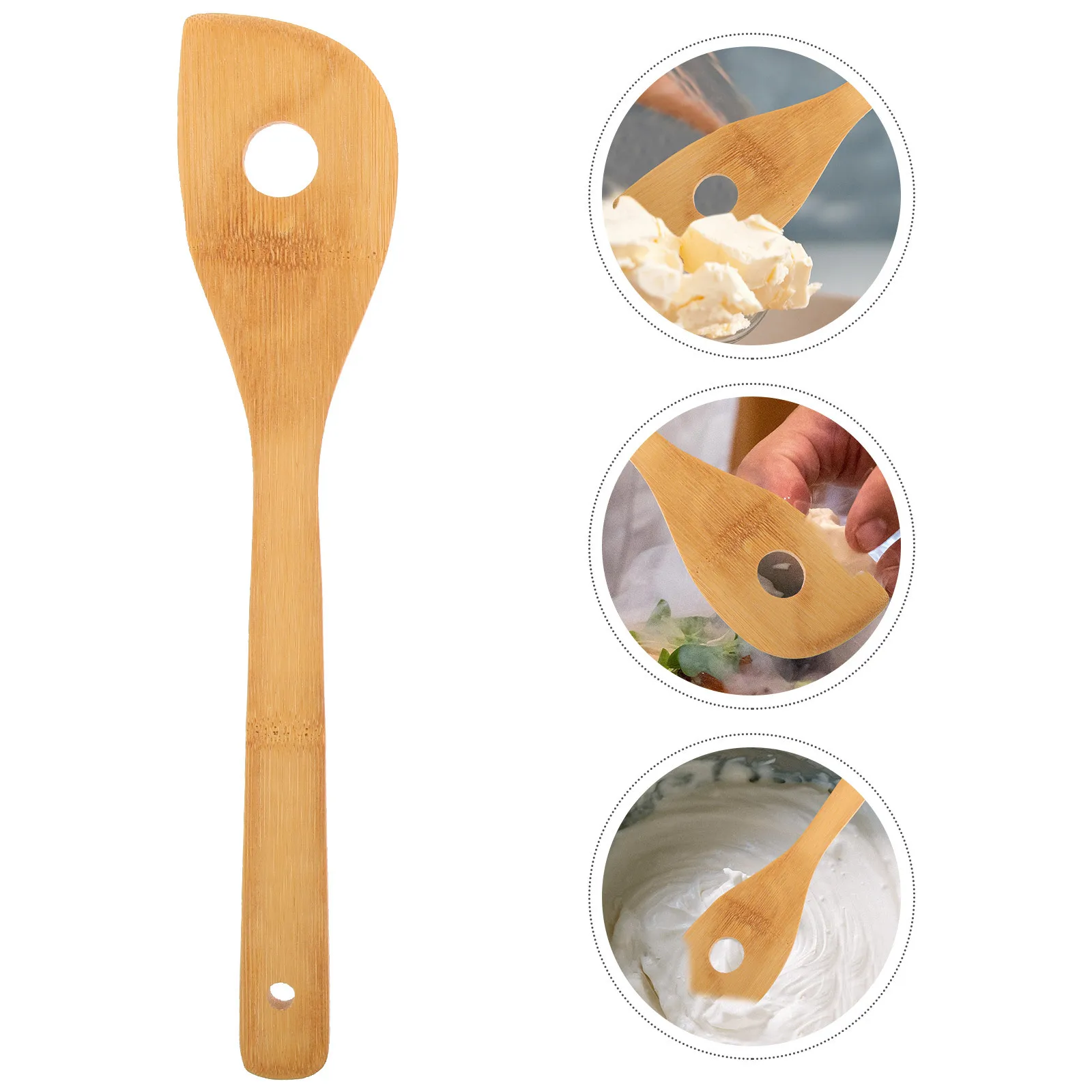 

1pc Maple Wood Small Mixing Hole Spoon Egg Stirring Rod For Cooking Baking Coffee Reusable Lightweight Kitchen Utensil