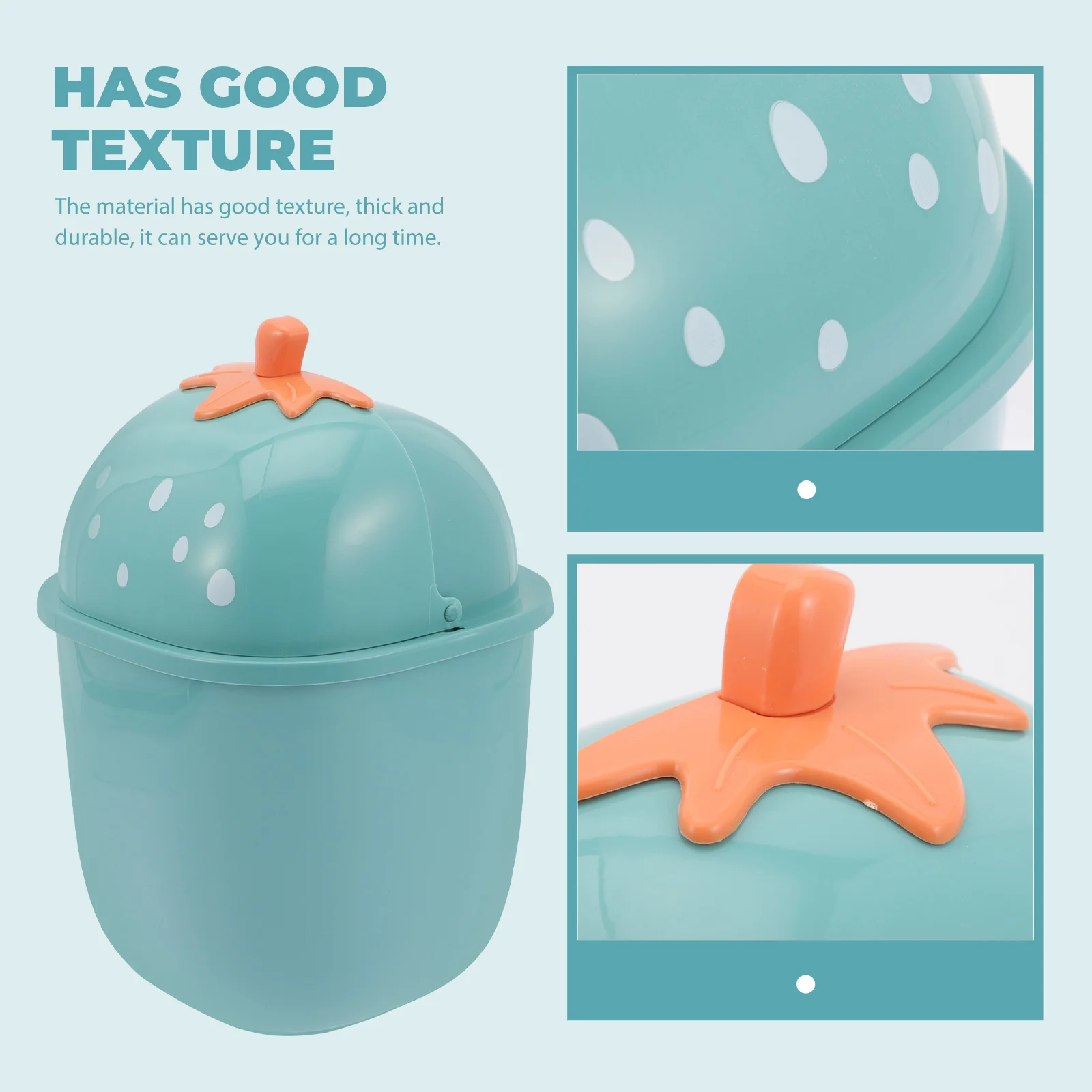 

1pcs Mini Trash Can Smooth Plastic Flip Lid Kitchen Bedroom Living Room Garbage Container Small Waste Basket