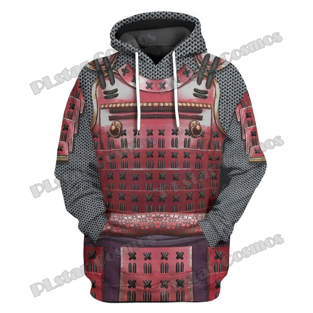 Samurai Armor Pattern 3D Printed Fashion Men's Hoodie & Sweatshirt Cosplay Costumes Autumn Unisex Casual Zipper Hoodies DW942