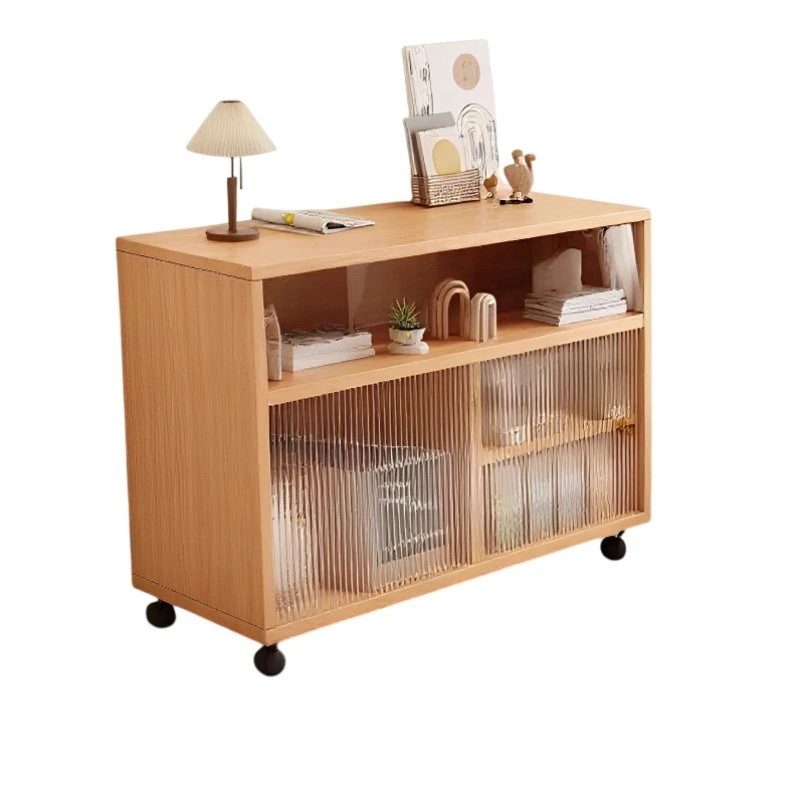 

Movable tea table multi functional small apartment with wheel rack dust proof snack