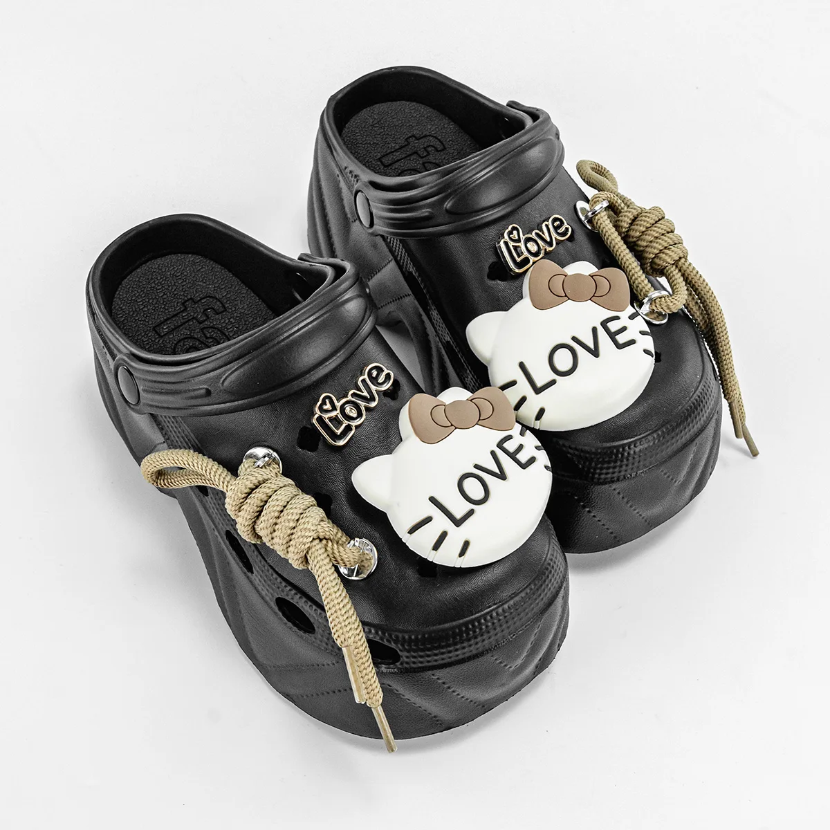 Summer New Cartoon Love Cat Head Fashion Versatile Eva Clogs for Women, Outdoor Casual Slippers, Thick-Soled Non-Slip Height-Increasing Closed-Toe Sandals 8809 - view 4