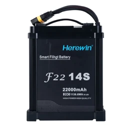 Herewin 14S 20C 44.4V 22000mAh 16000mAh UAV Intelligent Battery 14S22Ah Smart Battery for Agricultural Crop Spray Drone