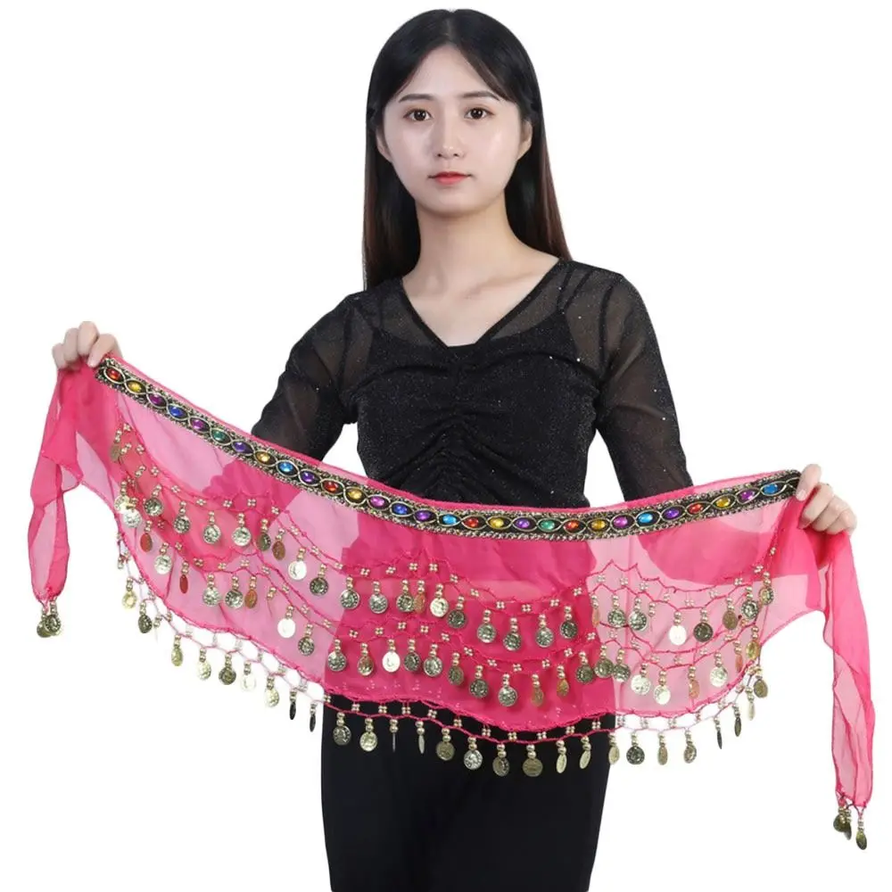 Thailand/India/Arab Dancer Skirt Women Belly Dance Hip Scarf Wrap Belt Dancer Skirt Female Show Costumes Sequins Tassels