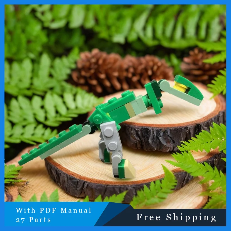27 PCS Ancient Tyrannosaurus Rex Modular MOC Green Dinosaur Building Block Model Children's Assembly Puzzle Toys Christmas Gifts