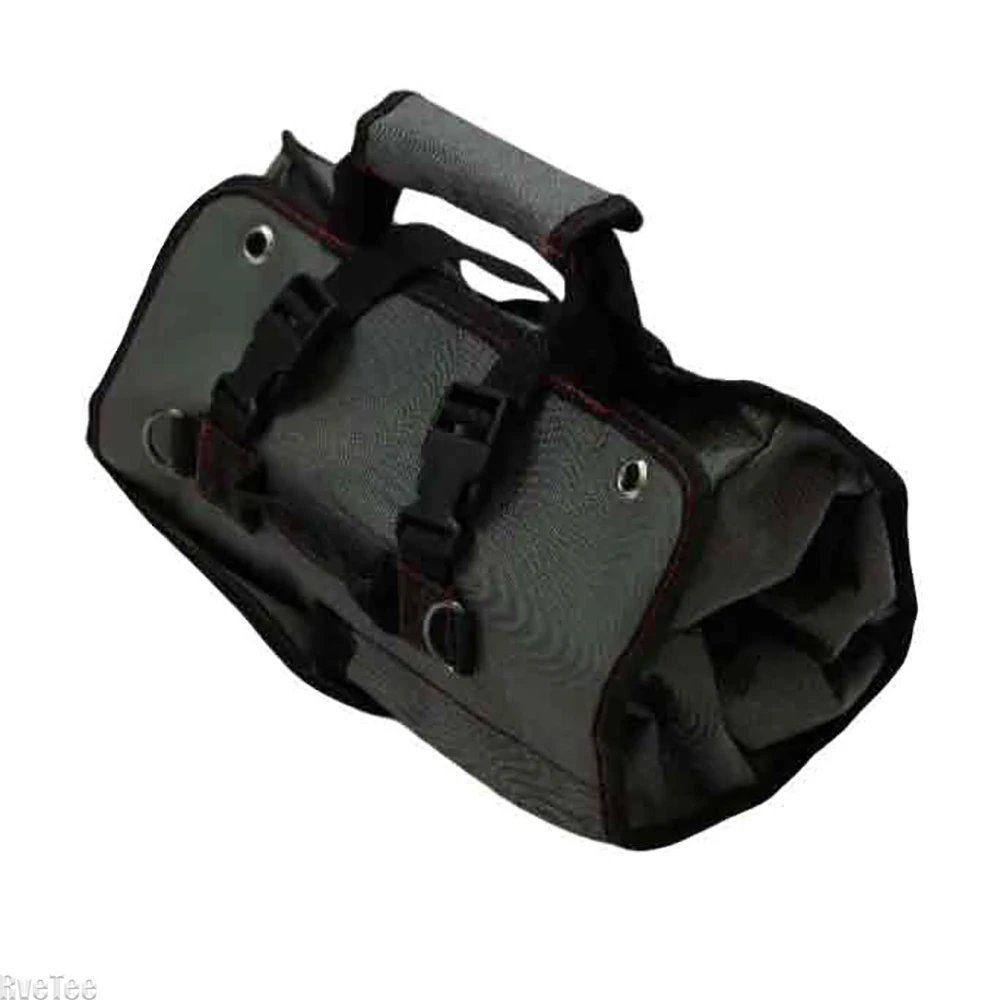 

New Upgraded Tool Roll Up Bag 2 Translucent Pockets Portable Insert Pockets on Back for Electrician Tool Organizer Car Storage