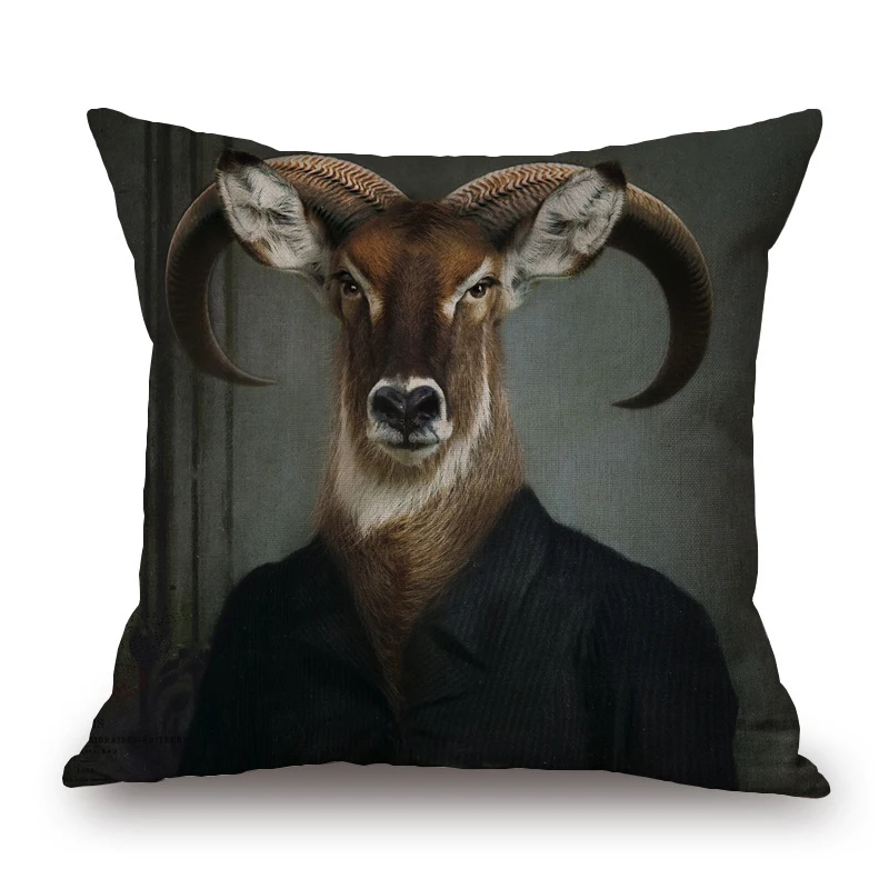 Sheep Dog Cosplay Throw Pillow Case Home Decor Animals Posters Painting Cushion Cover 45X45cm