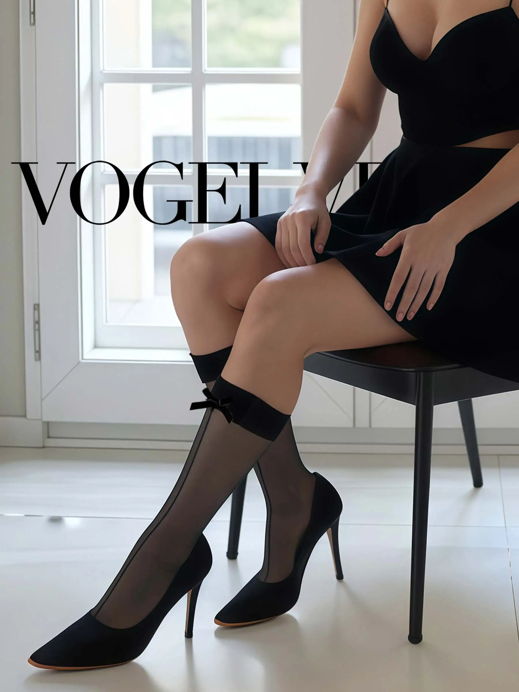 

Женские прозрачные чулки до середины икры со швом сзади и 3D-бантами — сексуальные, милые и высокое качество для повседневного ношения, офиса или ночей даты