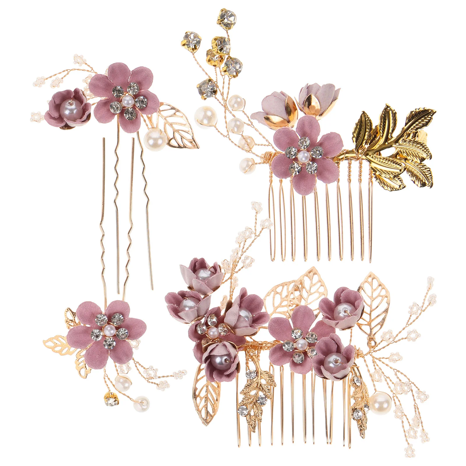 

4 Pcs Bride Comb for Bridal Hair Accessories Girls Wedding Guest Dress Bun Pearl