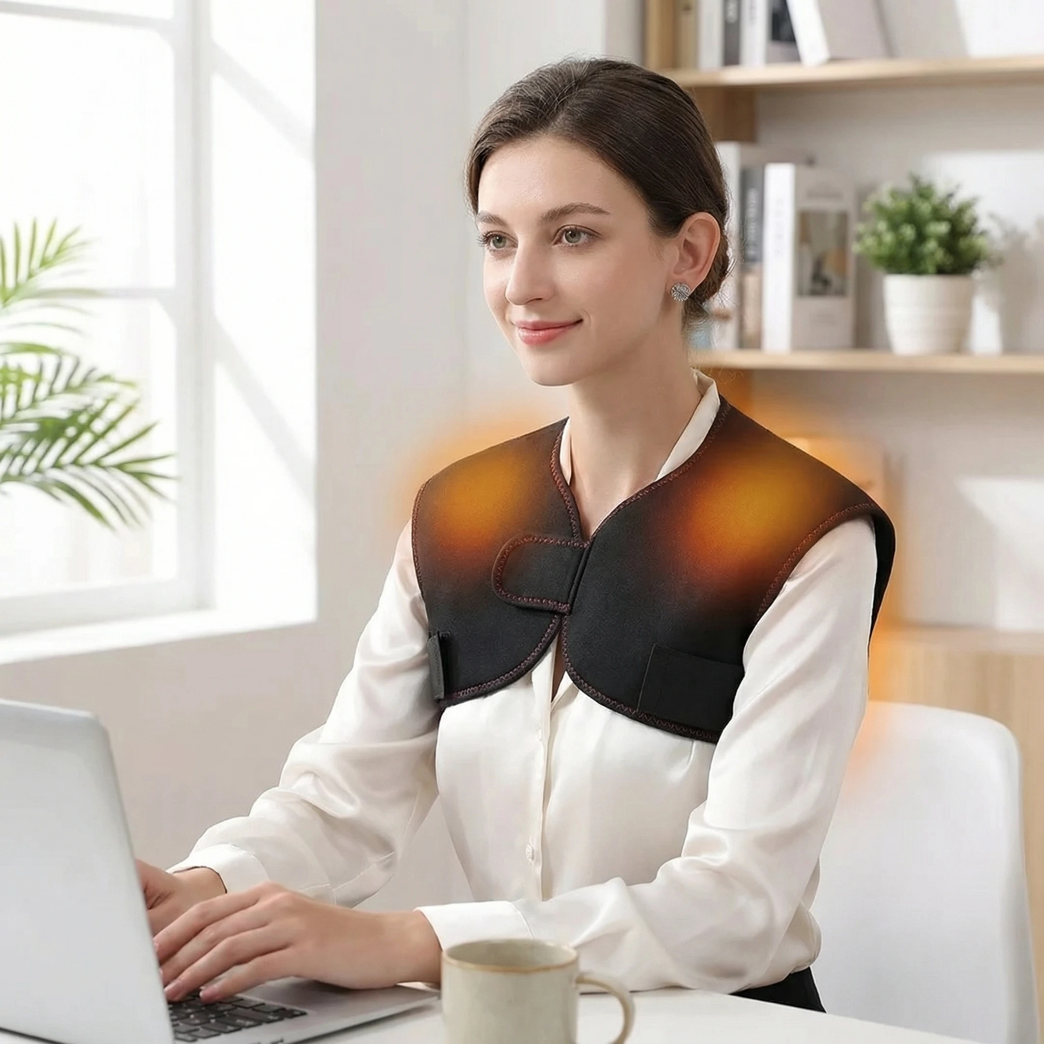 

Heating Shawl Vest Shoulders Upper Back Heated Wrap 3 Temperature and Timer Settings Thermal Therapy Pad for Soreness Stiffness