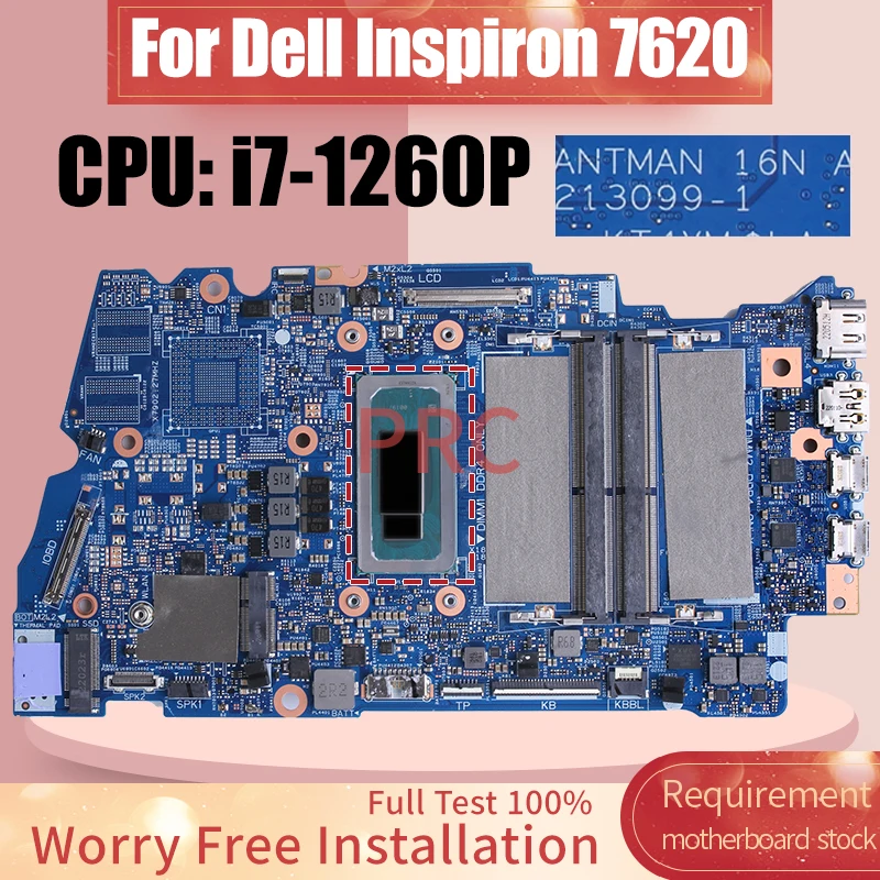 

213099-1 For DELL Inspiron 7620 Laptop Motherboard SRLD6 i7-1260P CN-0YJT42 0YJT42 Notebook Mainboard