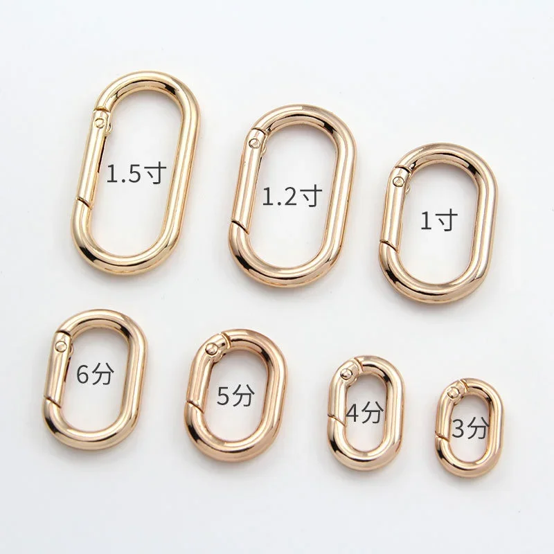 2Pcs O Ring Carabiner Clips 13-25mm Oval Spring Openable Metal Buckle Bag Strap Snap Rings Hook Connect Keyring Pendant Clip