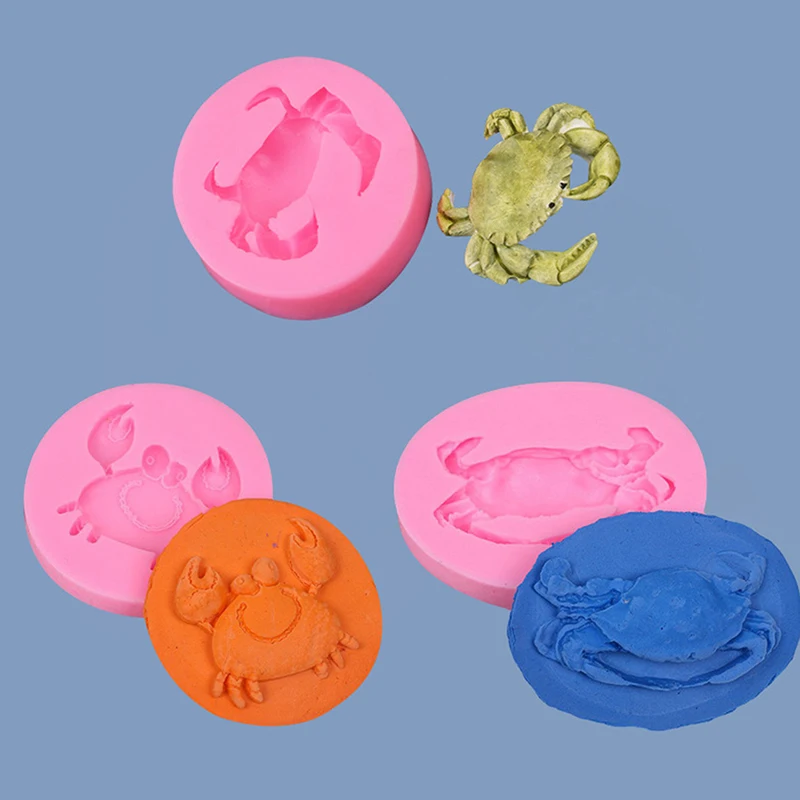 

Cute Crab Shape Ocean Theme Fondant Silicone Mold Candy DIY Chocolate Cake Pudding Jelly Molds Gum Paste Baking Mold