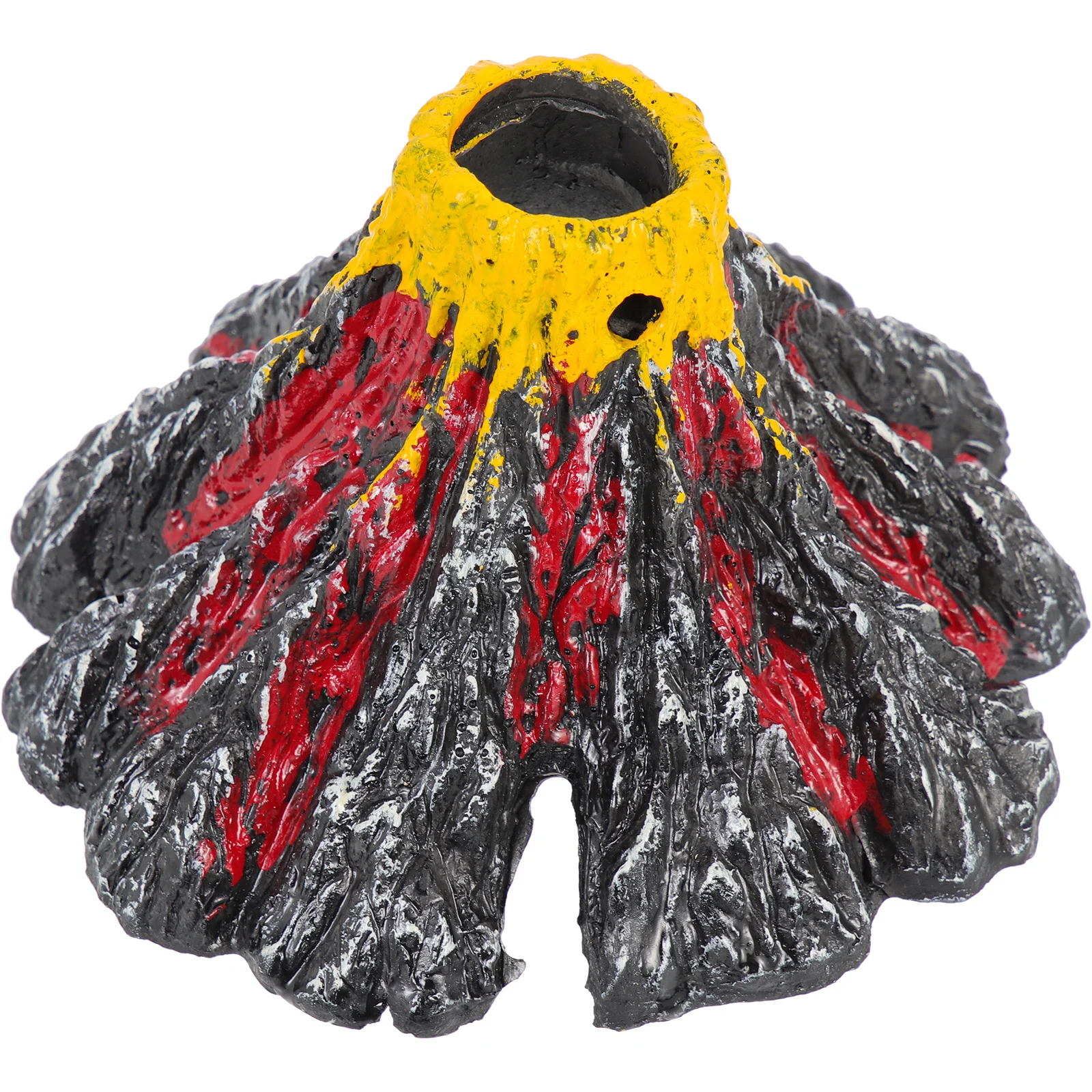 

Fish Tank Resin Rockery Volcano Decor Statue Landscaping Ornament Artificial Supply Adorn Aquarium Black