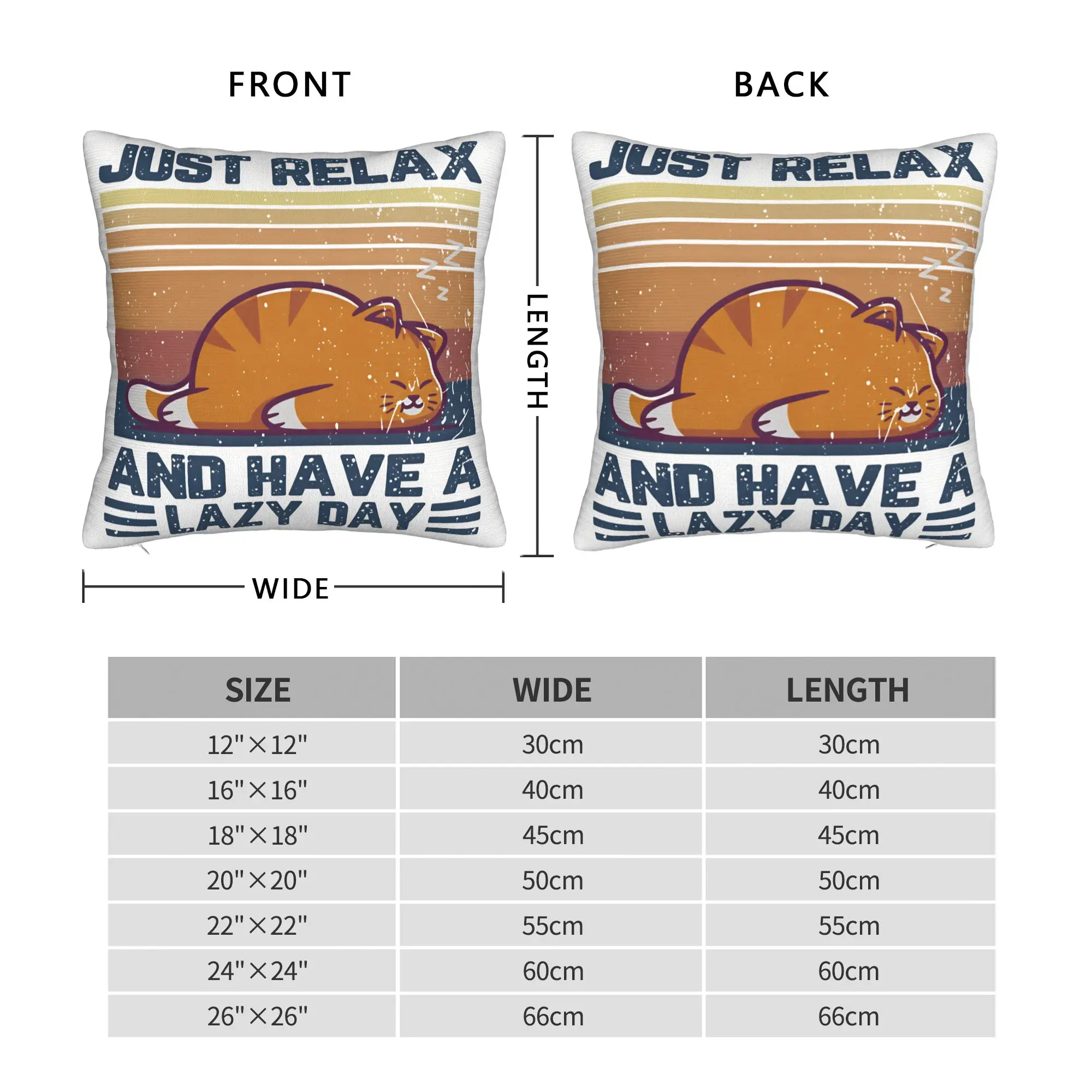 Just relax and have a lazy day Photographic Pillow Cover  Morden Pillow Case For Sofa Home Decoration Soft Pillowcases Gift