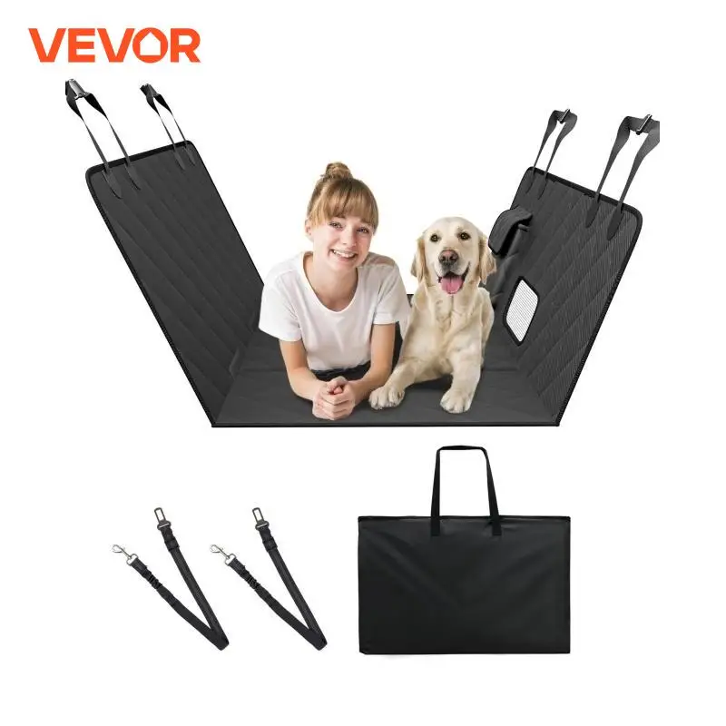 VEVOR Dog Car Seat Cover for Back Seat Waterproof 600D Heavy Duty Pet Car Seat Protectors with Mesh Window and Storage Pocket