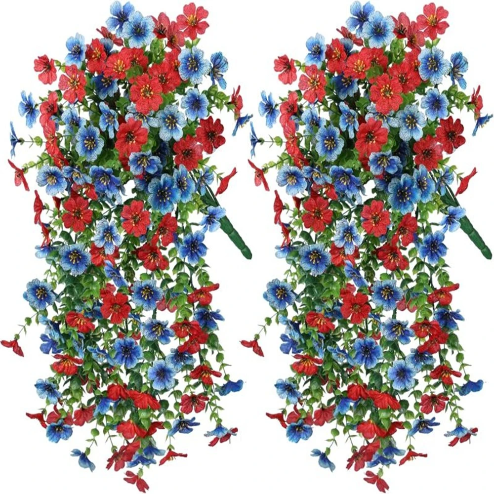 2/4PCS Artificial Flowers Rattan Morning Glories Vine Outdoor Wedding Wreath Bridal Home Room Yard Festival Decor Garden Party