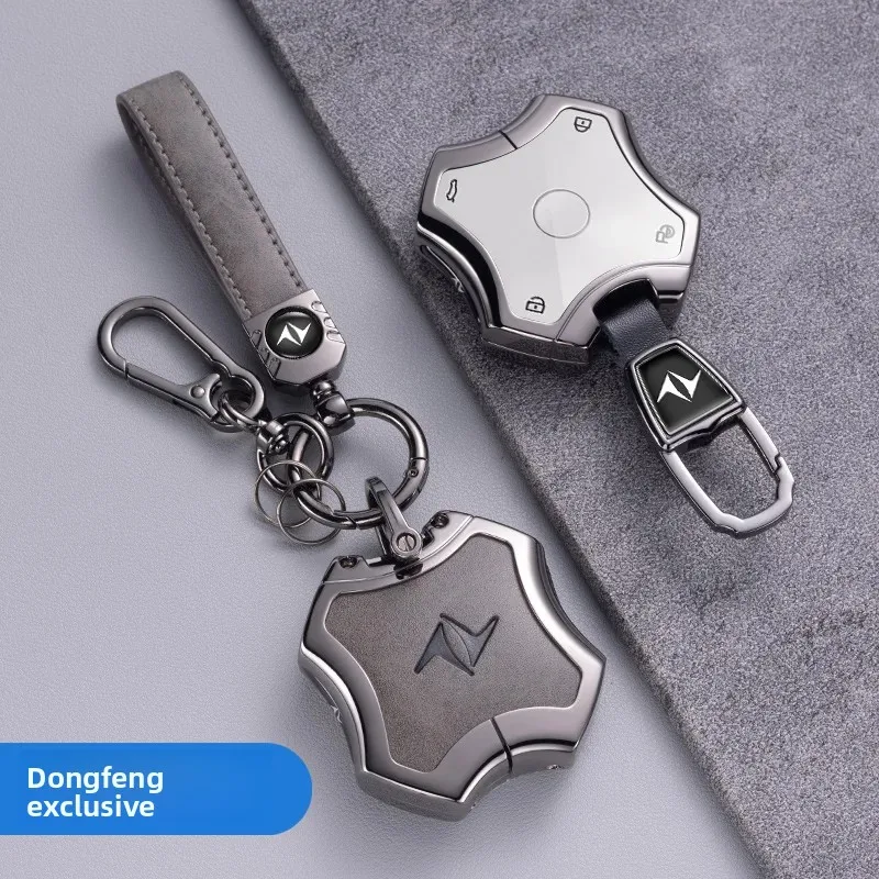 

Car Zinc Alloy Leather Car Key Case Cover Holder For Dongfeng DFSK 007 008 Interior Accessories Auto Styling