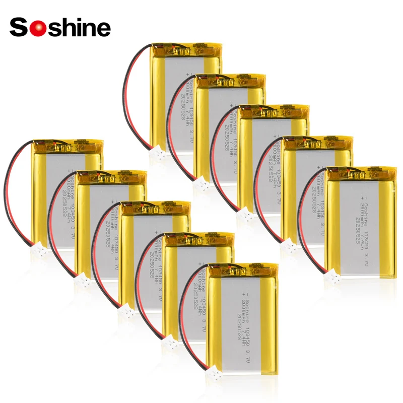 3.7V 2000mAh 103450 Polymer Battery Lithium Ion Rechargeable Batteries for Power Bank Bluetooth Speaker Electric PS4 Cameras